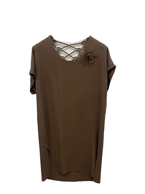 abito con macramè dietro CARLA FERRONI | CF18012MORO